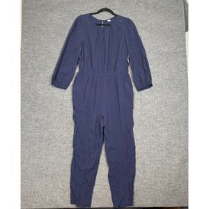 Old Navy Jumpsuit Romper‎ Womens Medium Blue 3/4 Sleeve Tapered Lightweight NEW